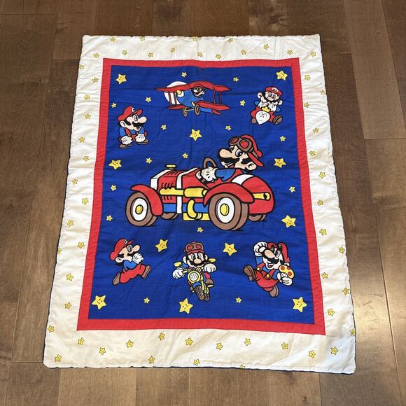 Vintage Super Mario Bros Nintendo Children’s Quilted Blanket